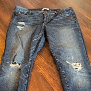 Loft Distressed Blue Jeans